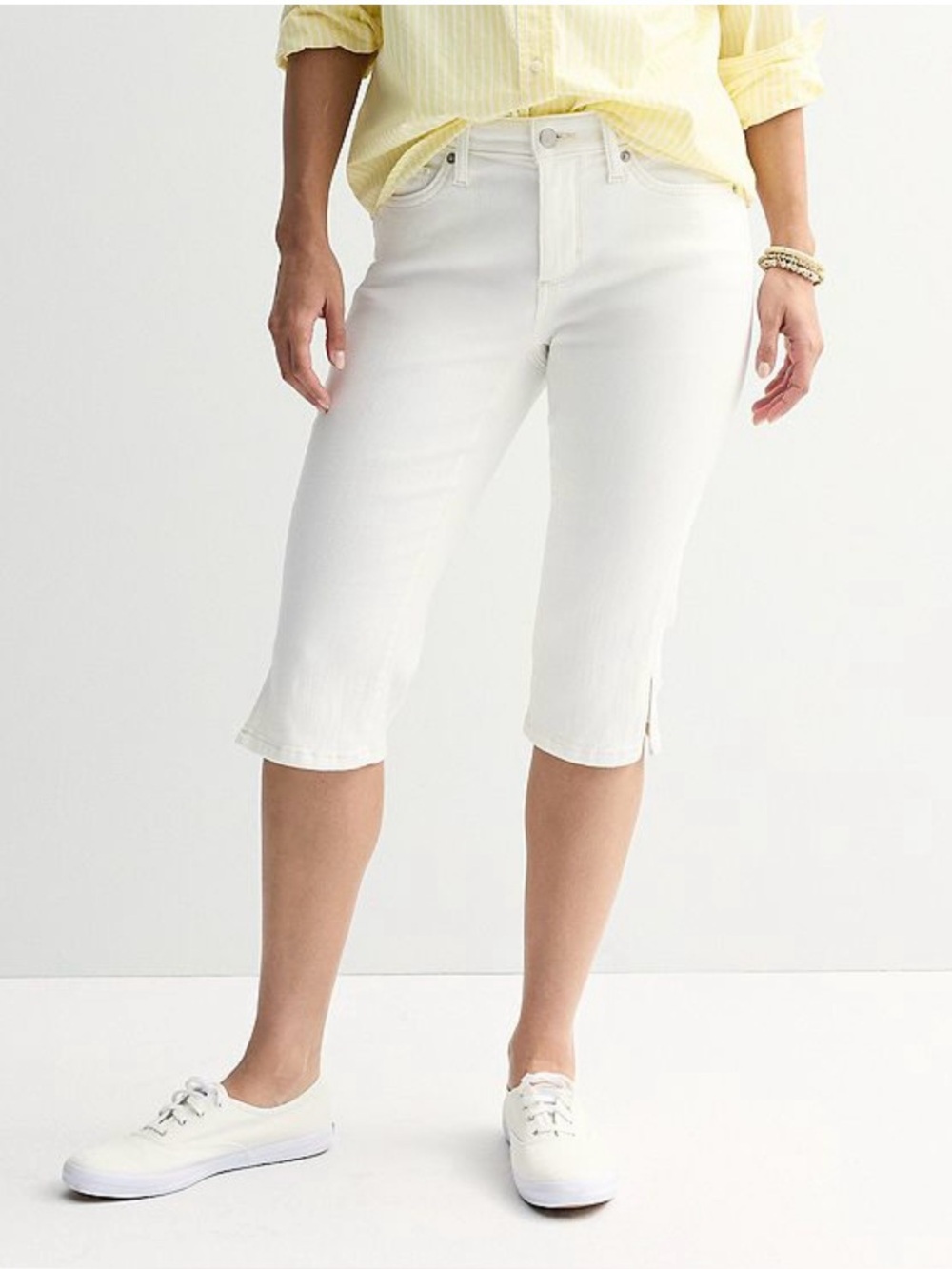 Women’s Sonoma Good For Life Mid Rise Capri 18P White NWT